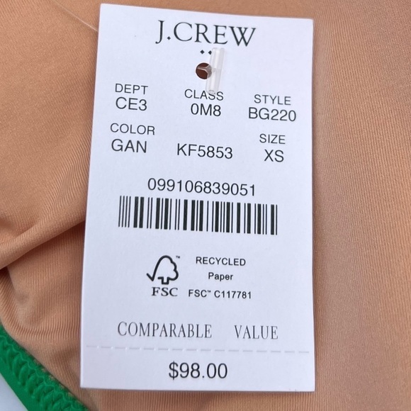 NWT J Crew blue and green cut out with bow one piece swimsuit size XS - Picture 10 of 12